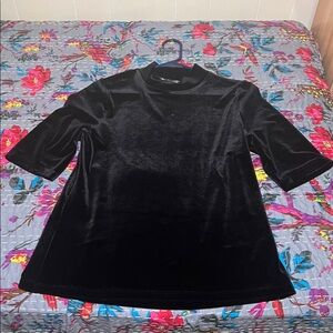 Banana Republic Luxe Black Velvet Blouse